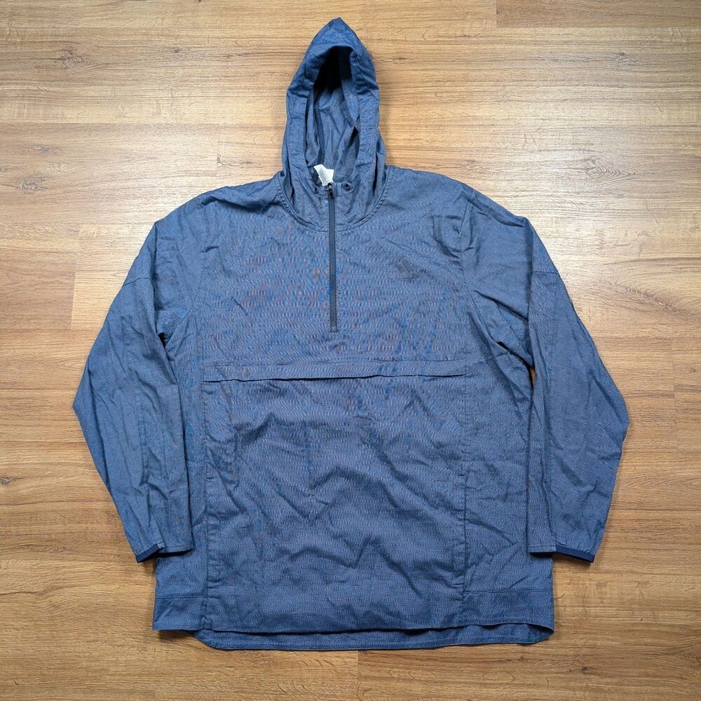 Adidas ESS Anorak  1/4 Zip Jacket Men's XL Blue Hooded Lightweight CY6660